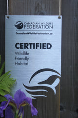 Certified Wildlife Friendly Garden Sign –  Brushed Aluminum - English