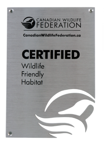 Certified Wildlife Friendly Garden Sign –  Brushed Aluminum - English