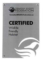 Certified Wildlife Friendly Garden Sign –  Brushed Aluminum - English